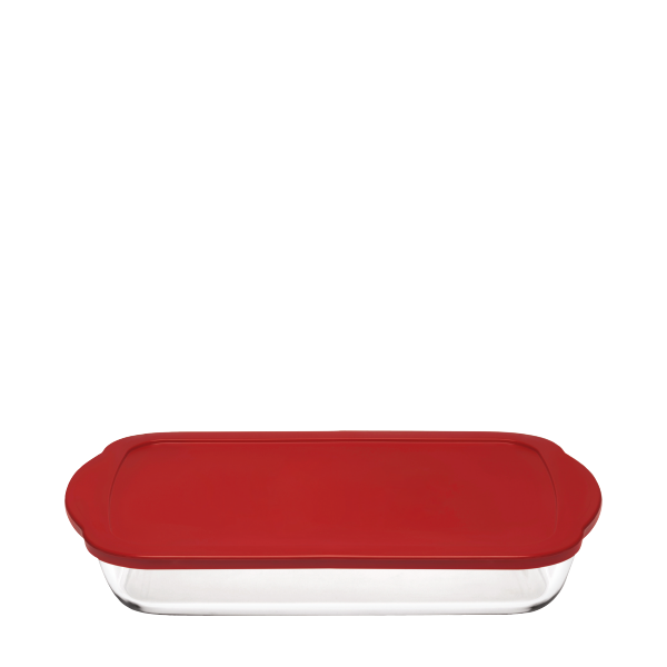 RECTANGULAR TRAY WITH PLASTIC LID