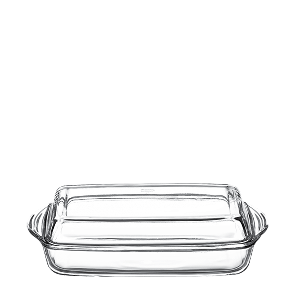 RECTANGULAR TRAY WITH PLASTIC LID