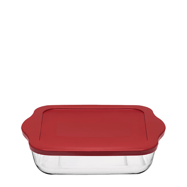 SQUARE TRAY WITH PLASTIC LID