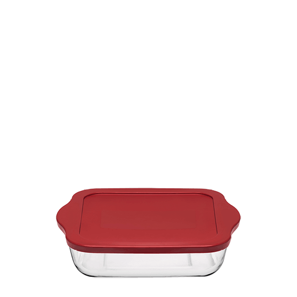 SQUARE TRAY WITH PLASTIC LID